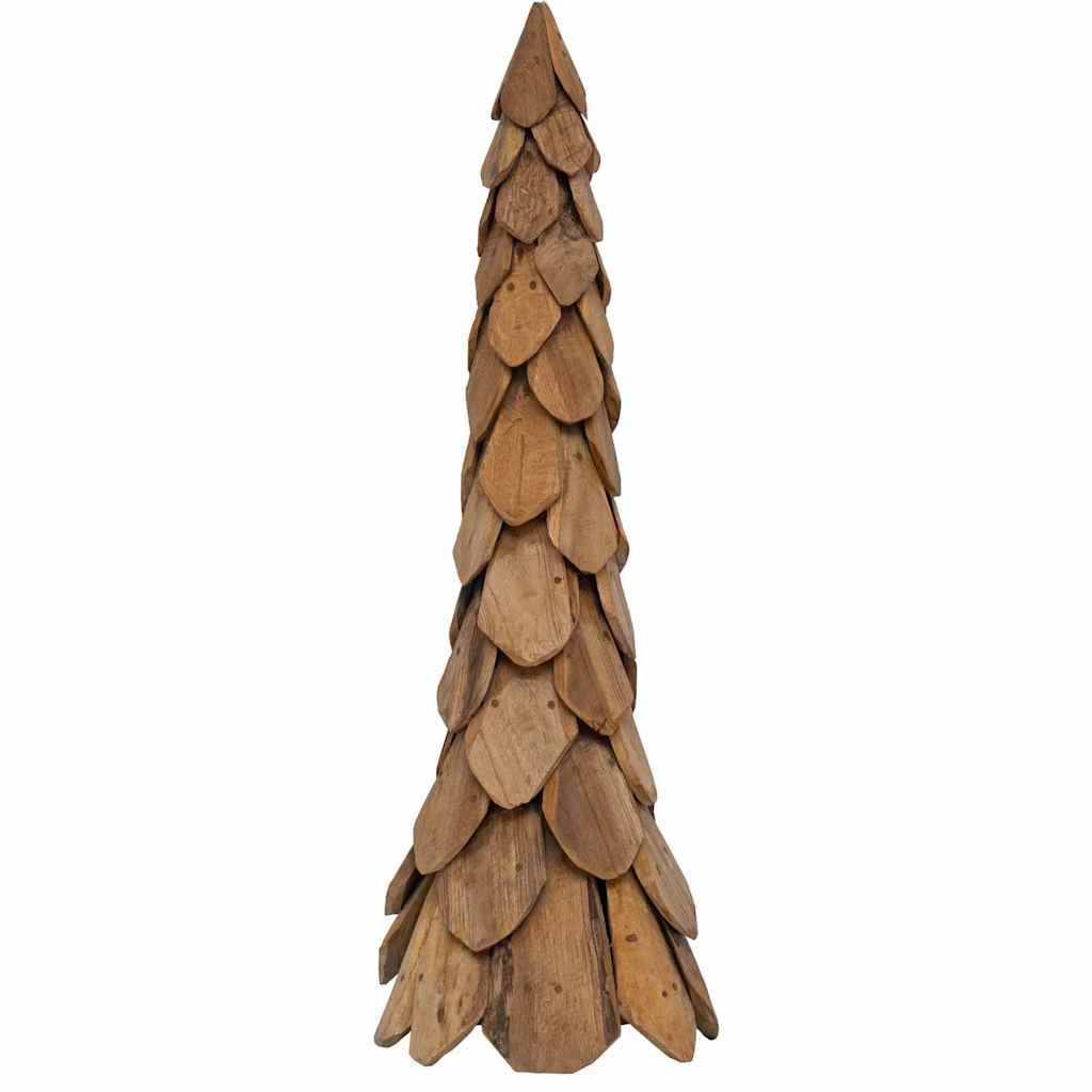 vidaXL Weihnachtsbaum mit Ständer Braun 111 cm Massivholz Teak