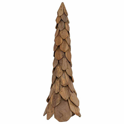 vidaXL Weihnachtsbaum mit Ständer Braun 111 cm Massivholz Teak