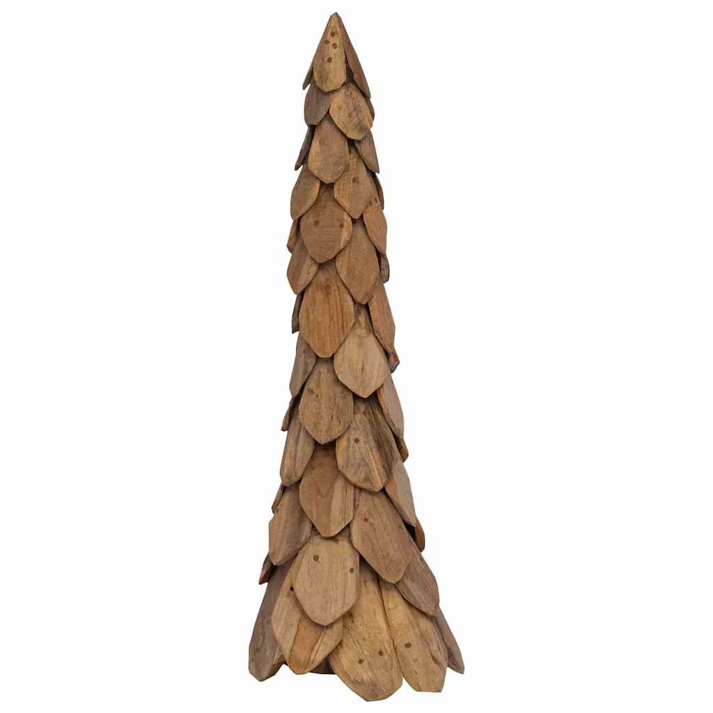 vidaXL Weihnachtsbaum mit Ständer Braun 111 cm Massivholz Teak