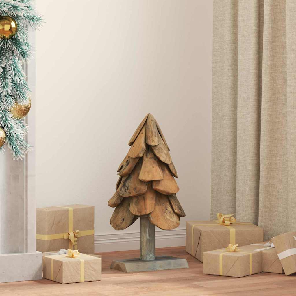 vidaXL Weihnachtsbaum mit Ständer Braun 61 cm Massivholz Teak