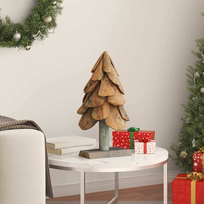 vidaXL Weihnachtsbaum mit Ständer Braun 61 cm Massivholz Teak