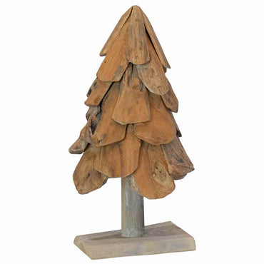 vidaXL Weihnachtsbaum mit Ständer Braun 61 cm Massivholz Teak