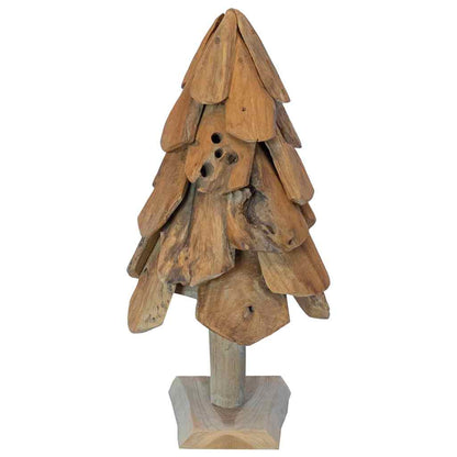 vidaXL Weihnachtsbaum mit Ständer Braun 61 cm Massivholz Teak