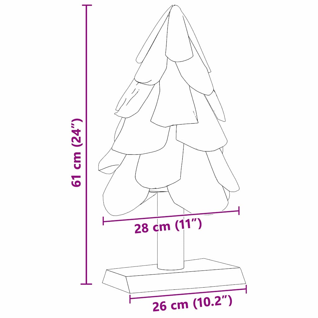 vidaXL Weihnachtsbaum mit Ständer Braun 61 cm Massivholz Teak
