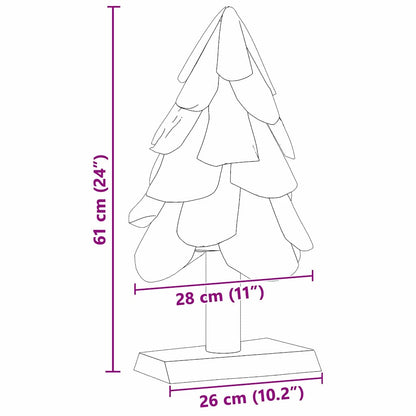 vidaXL Weihnachtsbaum mit Ständer Braun 61 cm Massivholz Teak