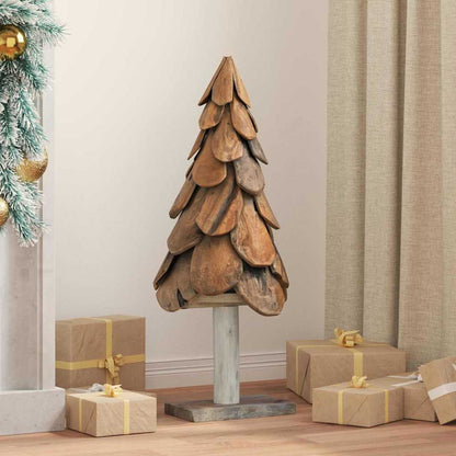 vidaXL Weihnachtsbaum mit Ständer Braun 91 cm Massivholz Teak