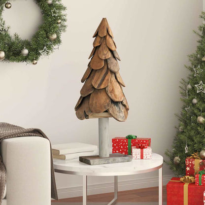vidaXL Weihnachtsbaum mit Ständer Braun 91 cm Massivholz Teak