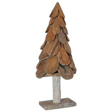 vidaXL Weihnachtsbaum mit Ständer Braun 91 cm Massivholz Teak