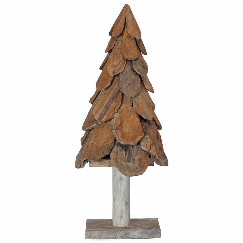 vidaXL Weihnachtsbaum mit Ständer Braun 91 cm Massivholz Teak