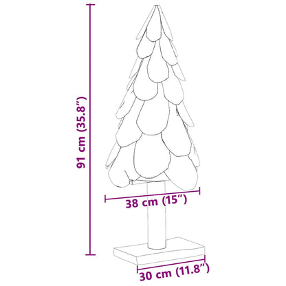 vidaXL Weihnachtsbaum mit Ständer Braun 91 cm Massivholz Teak