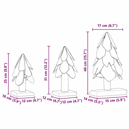 Weihnachtsbaum mit Ständer 3 pcs Braun Massivholz Teak