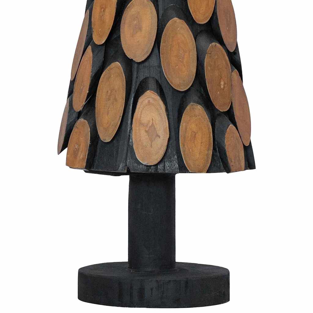 vidaXL Sapin de Noël avec support Marron 61 cm Bois de teck massif