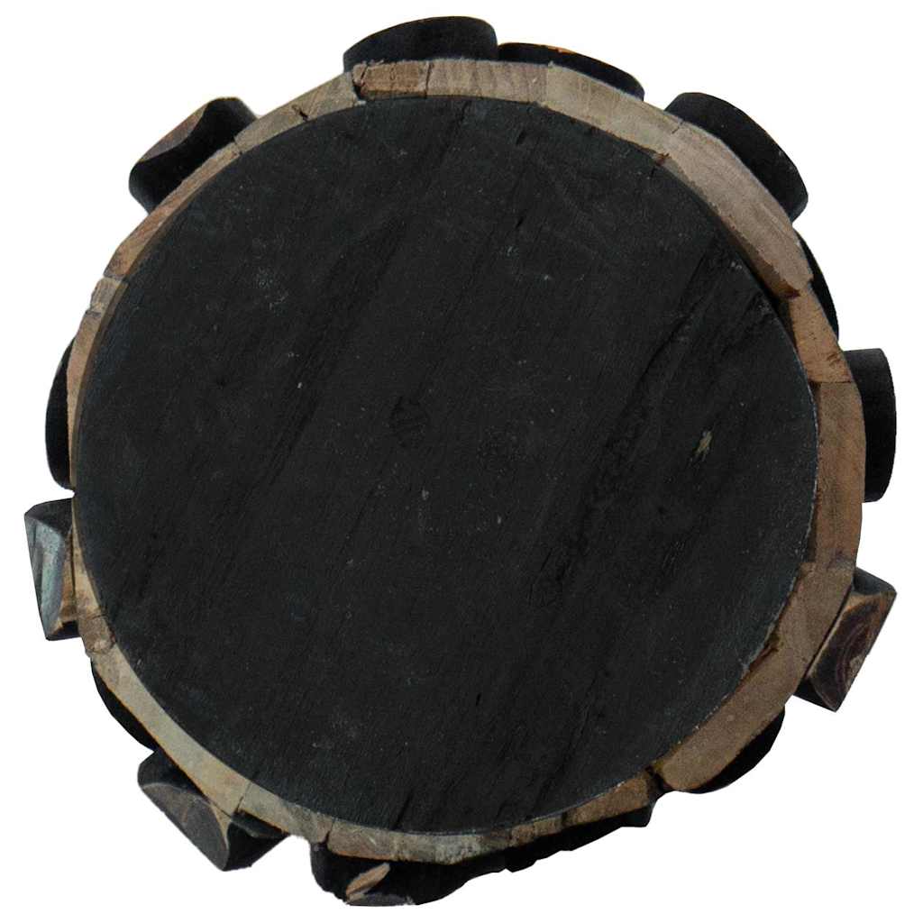 vidaXL Sapin de Noël avec support Marron 61 cm Bois de teck massif