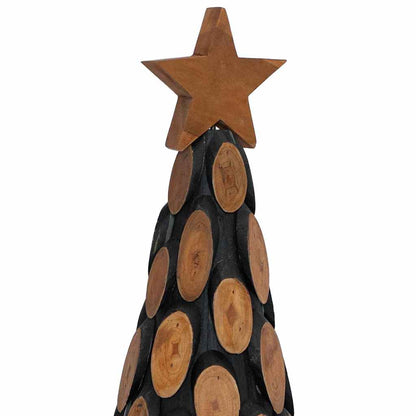 vidaXL Weihnachtsbaum mit Ständer Braun 90 cm Massivholz Teak