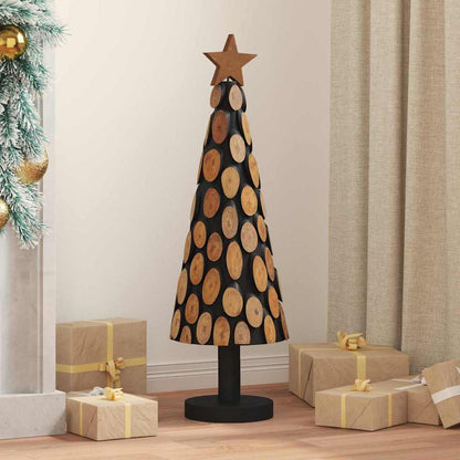 vidaXL Weihnachtsbaum mit Ständer Braun 90 cm Massivholz Teak