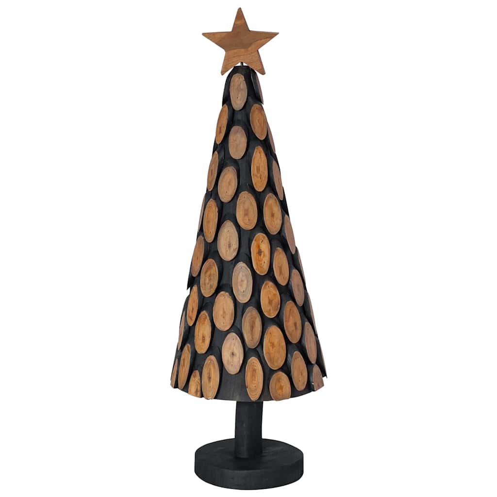 vidaXL Weihnachtsbaum mit Ständer Braun 90 cm Massivholz Teak