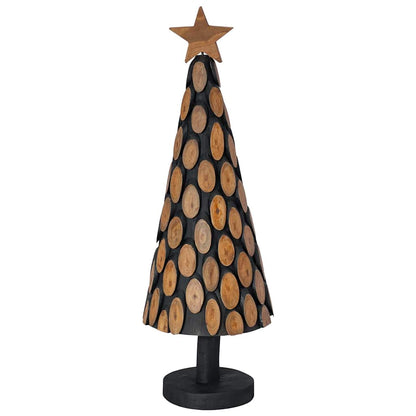 vidaXL Weihnachtsbaum mit Ständer Braun 90 cm Massivholz Teak