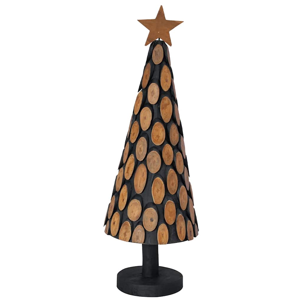vidaXL Weihnachtsbaum mit Ständer Braun 90 cm Massivholz Teak