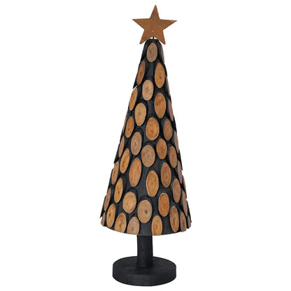 vidaXL Weihnachtsbaum mit Ständer Braun 90 cm Massivholz Teak