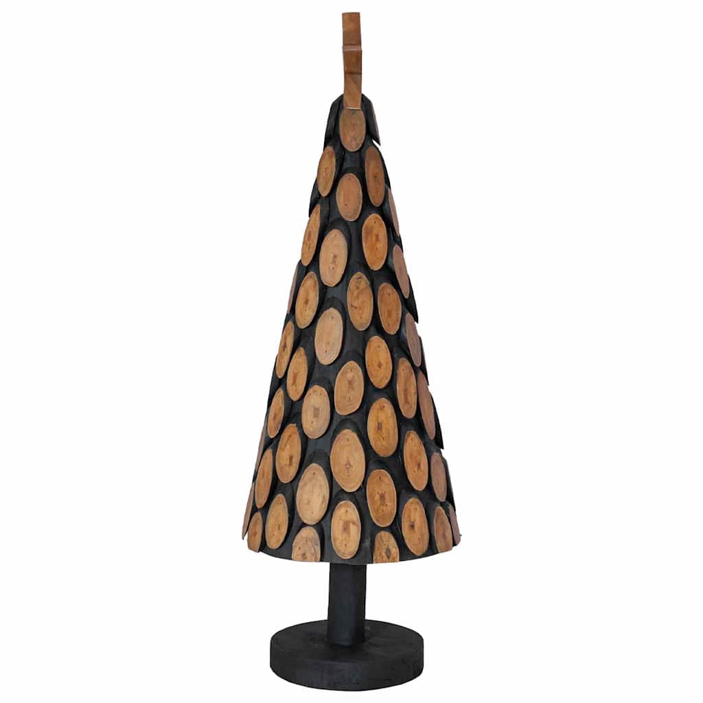 vidaXL Weihnachtsbaum mit Ständer Braun 90 cm Massivholz Teak