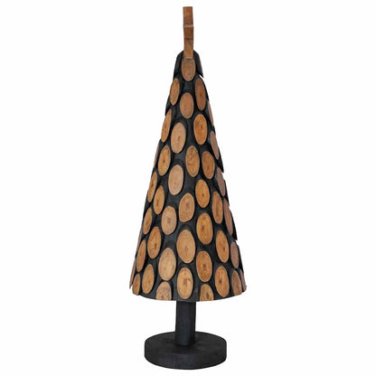 vidaXL Weihnachtsbaum mit Ständer Braun 90 cm Massivholz Teak