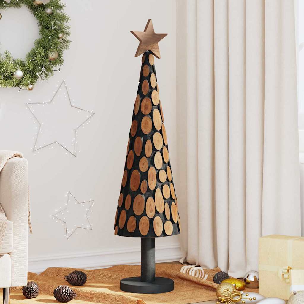 vidaXL Weihnachtsbaum mit Ständer Braun 120 cm Massivholz Teak