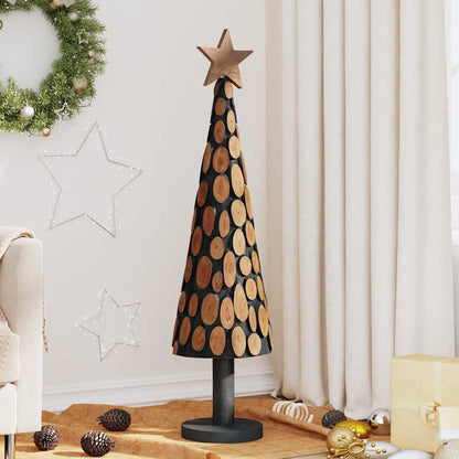 vidaXL Weihnachtsbaum mit Ständer Braun 120 cm Massivholz Teak