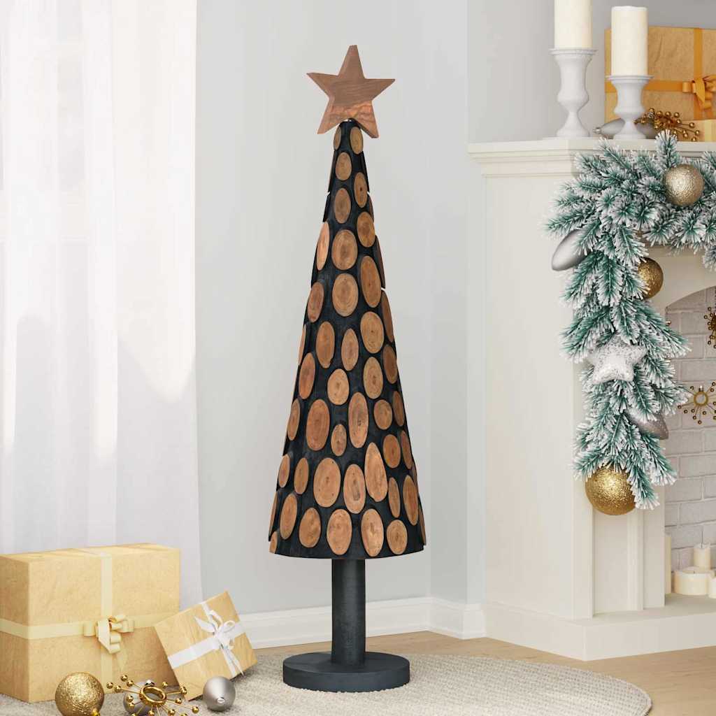 vidaXL Weihnachtsbaum mit Ständer Braun 120 cm Massivholz Teak