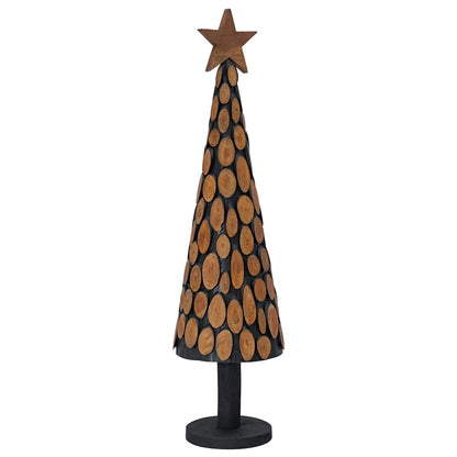 vidaXL Weihnachtsbaum mit Ständer Braun 120 cm Massivholz Teak