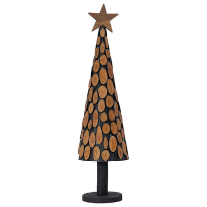vidaXL Weihnachtsbaum mit Ständer Braun 120 cm Massivholz Teak