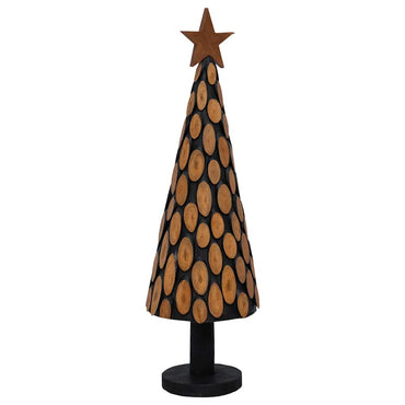vidaXL Weihnachtsbaum mit Ständer Braun 149 cm Massivholz Teak