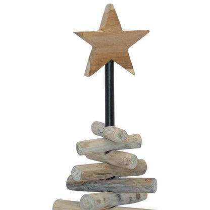 vidaXL Weihnachtsbaum mit Ständer Braun 60 cm Massivholz Teak