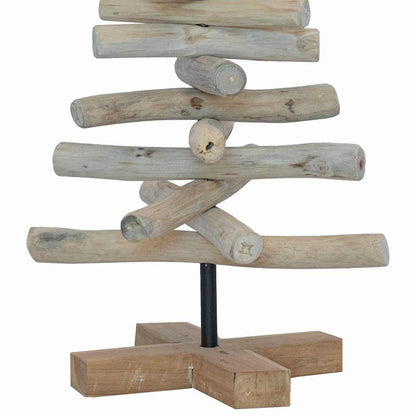 vidaXL Weihnachtsbaum mit Ständer Braun 60 cm Massivholz Teak