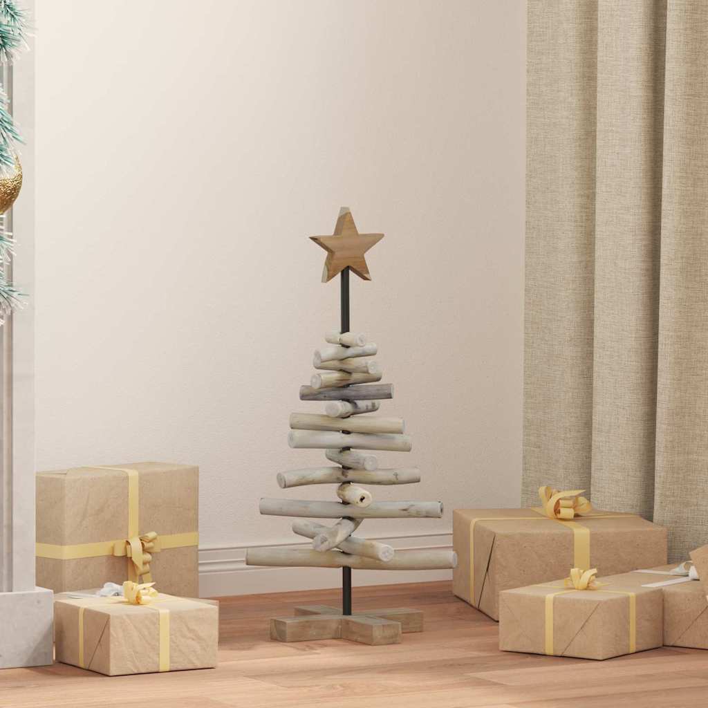 vidaXL Weihnachtsbaum mit Ständer Braun 60 cm Massivholz Teak
