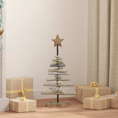 vidaXL Weihnachtsbaum mit Ständer Braun 60 cm Massivholz Teak