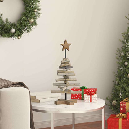 vidaXL Weihnachtsbaum mit Ständer Braun 60 cm Massivholz Teak