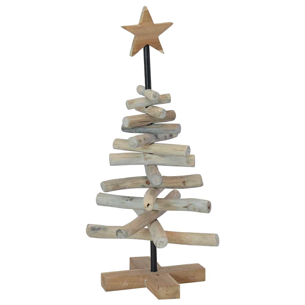 vidaXL Weihnachtsbaum mit Ständer Braun 60 cm Massivholz Teak