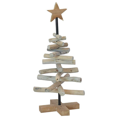 vidaXL Weihnachtsbaum mit Ständer Braun 60 cm Massivholz Teak