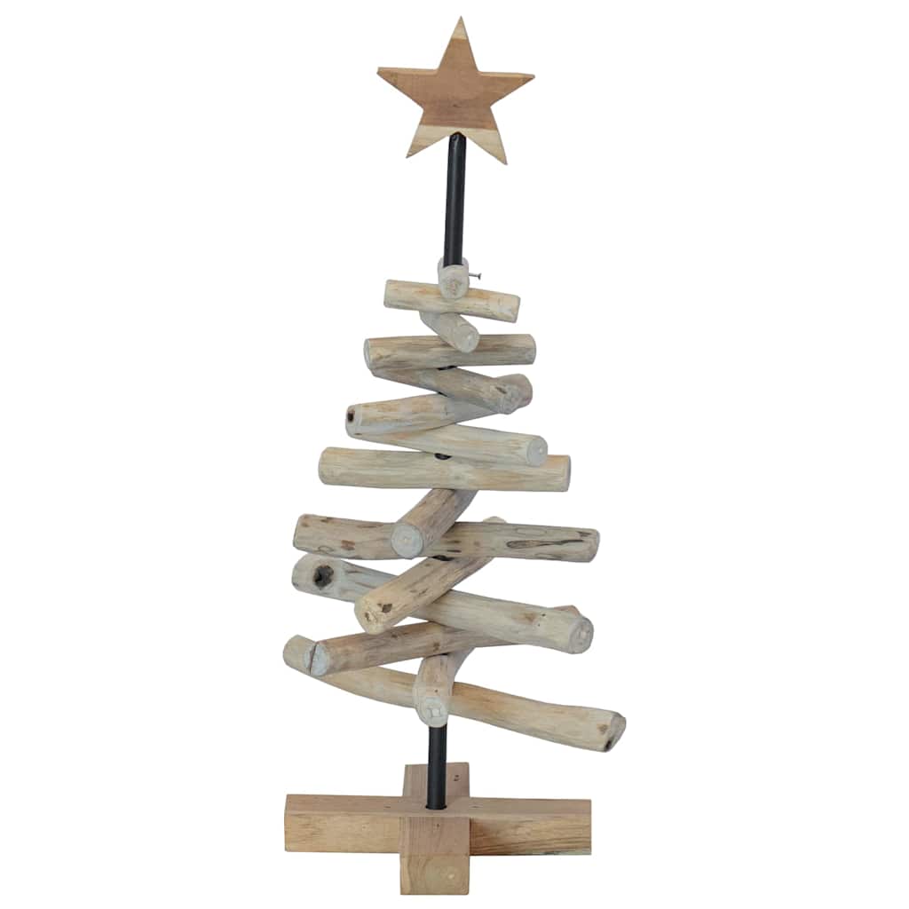 vidaXL Weihnachtsbaum mit Ständer Braun 60 cm Massivholz Teak