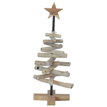 vidaXL Weihnachtsbaum mit Ständer Braun 60 cm Massivholz Teak