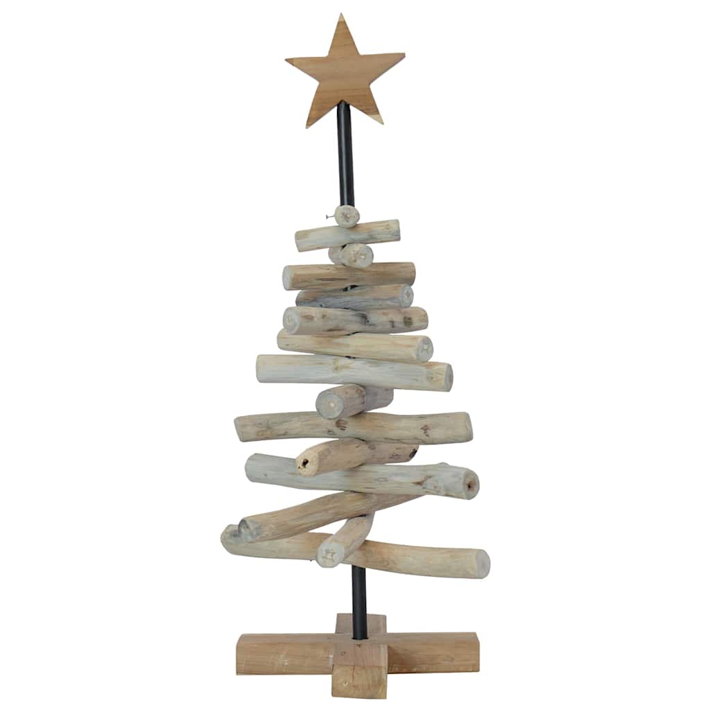 vidaXL Weihnachtsbaum mit Ständer Braun 60 cm Massivholz Teak