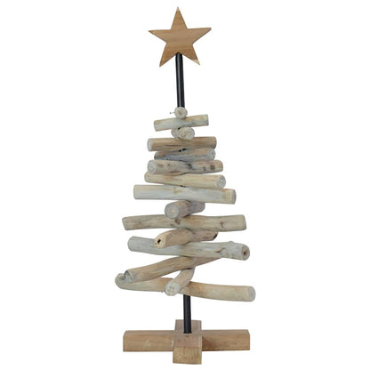 vidaXL Weihnachtsbaum mit Ständer Braun 60 cm Massivholz Teak