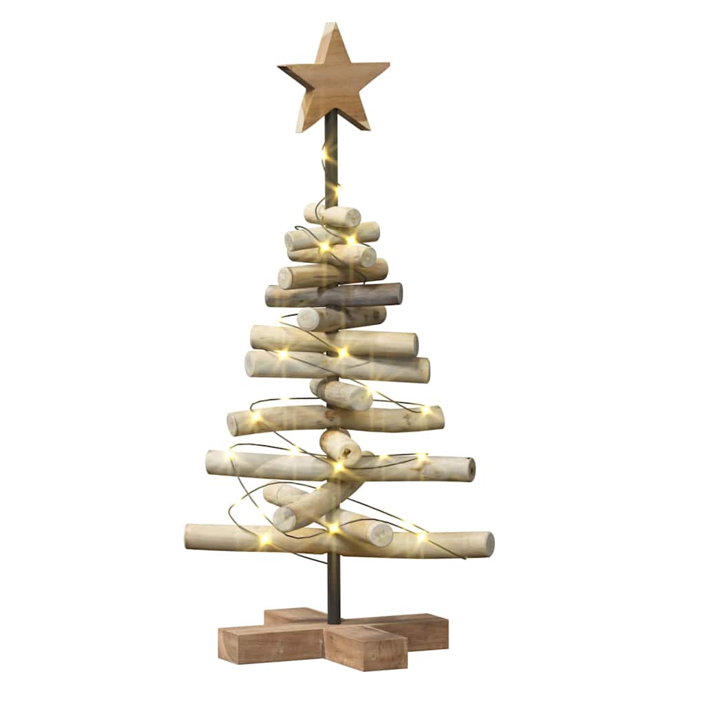 vidaXL Weihnachtsbaum mit Ständer Braun 60 cm Massivholz Teak