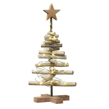 vidaXL Weihnachtsbaum mit Ständer Braun 60 cm Massivholz Teak