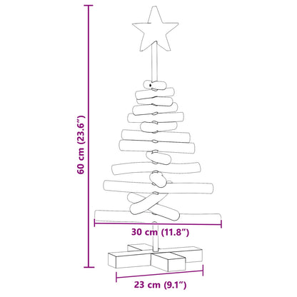 vidaXL Weihnachtsbaum mit Ständer Braun 60 cm Massivholz Teak