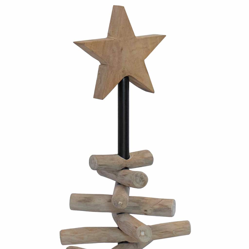 vidaXL Weihnachtsbaum mit Ständer Braun 90 cm Massivholz Teak