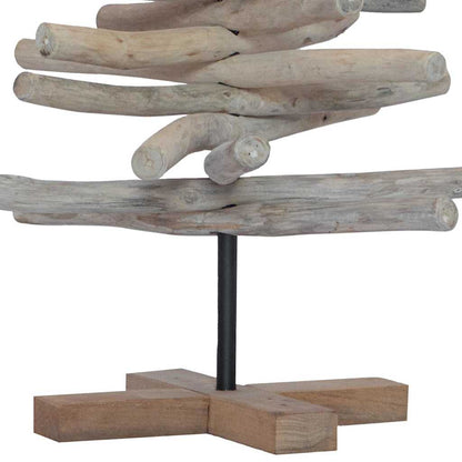 vidaXL Weihnachtsbaum mit Ständer Braun 90 cm Massivholz Teak