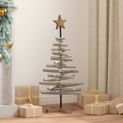 vidaXL Weihnachtsbaum mit Ständer Braun 90 cm Massivholz Teak