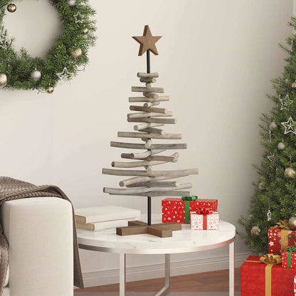 vidaXL Weihnachtsbaum mit Ständer Braun 90 cm Massivholz Teak