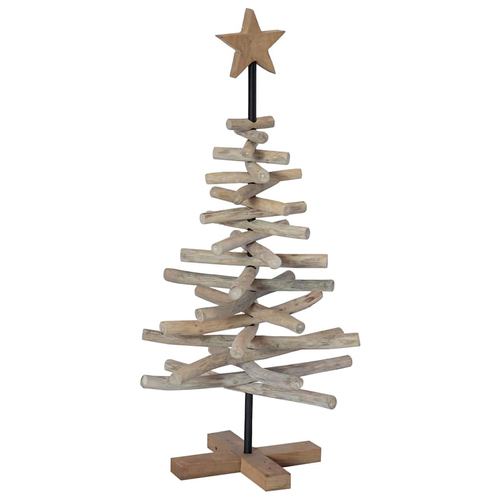 vidaXL Weihnachtsbaum mit Ständer Braun 90 cm Massivholz Teak